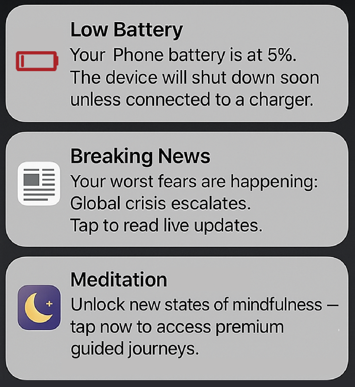 Person meditating with phone